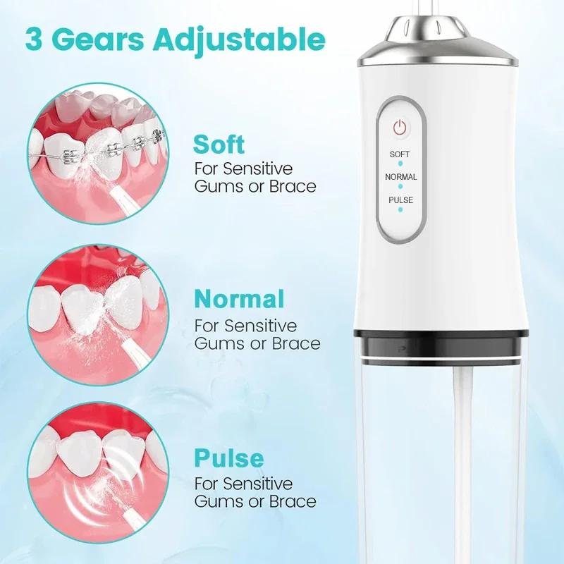 Oral Care Set, Portable Cleaner, 6-in-1 Water Flosser, Portable Plaque Remover, Efficient Teeth Cleaning, Halloween Gift, Rechargeable Cleaning Tool for Adults and Kids