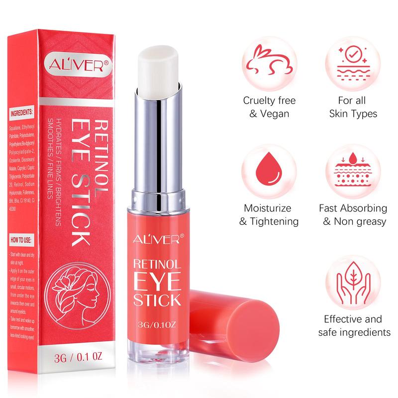 Caffeine & Retinol Eye Care Stick Set, 2 Counts Moisturizing Eye Sticks for Reducing The Look Of Dark Circle, Eye Care Product for Women & Men