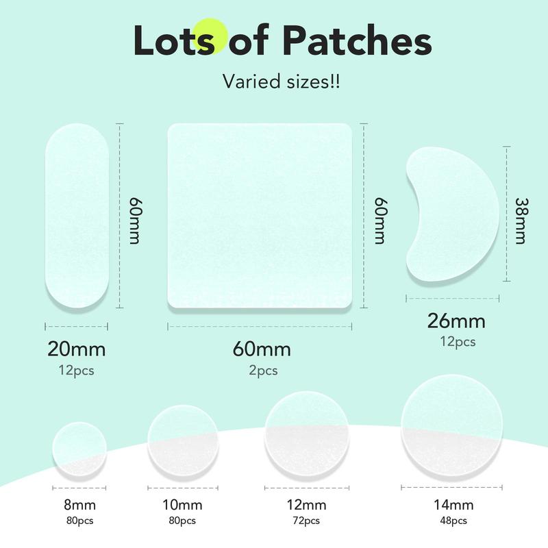 LitBear Skincare Large Pimple Patches 7 Sizes 306 Patches, Acne Spot Treatment XL Hydrocolloid Bandages for Full Face, Forehead,Back and Body Skincare pimple patches acne  patches star  patches