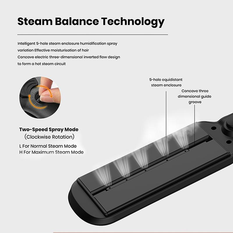 Black Friday Deals Professional Infrared Steam Ceramic Hair Straightener,Instant Heat Up,Adjustable Temp,Flat Iron Hair Straightener(Black) Comfort