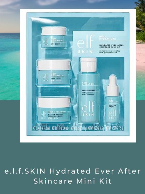 E.l.f. SKIN Hydrated Ever After Skincare Mini Kit - Cleanser, Makeup Remover, Moisturiser & Eye Cream for Skin Repair and Moisture Comfort