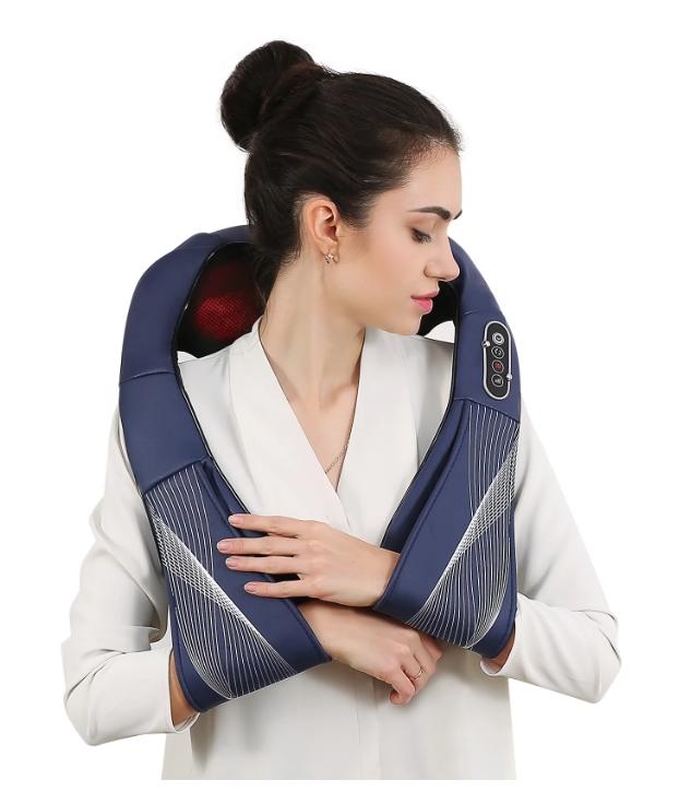 Neck Shiatsu Kneading Massager with Heat - Deep Tissue Electric Back Massage for Shoulder Massage, Christmas Relaxing Gift