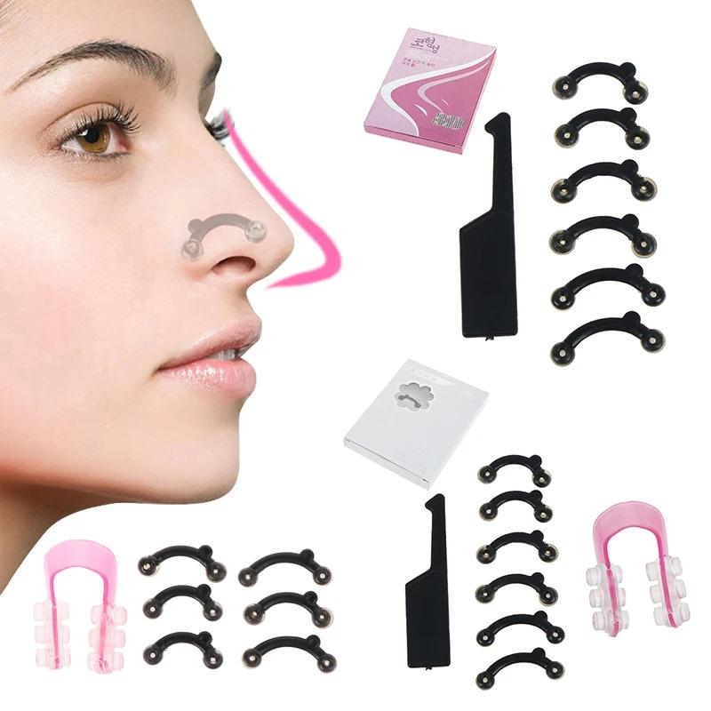 6Pcs Set Beauty Nose Up Lifting Bridge Shaper Massage Tool No Pain Nose Shaping Clip Clipper Women Girl Massager 3 Size