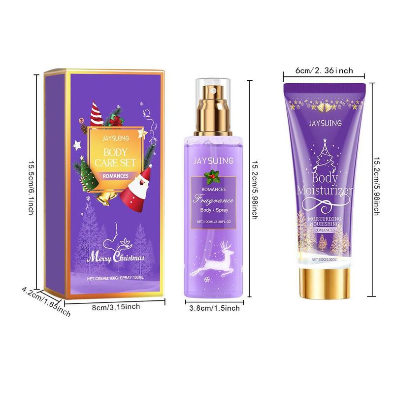 Christmas Body Care Set, 2 Counts box Body Spray & Body Moisturizing Lotion, Hydrating & Nourishing Body Care Set, Body Care Product for Women & Men