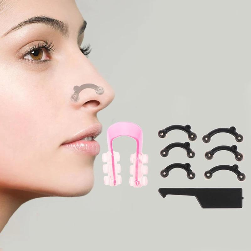 6Pcs Set Beauty Nose Up Lifting Bridge Shaper Massage Tool No Pain Nose Shaping Clip Clipper Women Girl Massager 3 Size