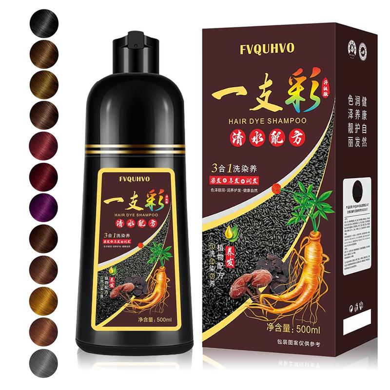 500ml Hair Dye Shampoo for Men&Women,3 in 1Hair Dye Shampoo,Natural Hair Color-100% Gray Hair Coverage in Minutes,Hair Color for Home Salon Use 17.6 Fl Oz Haircare