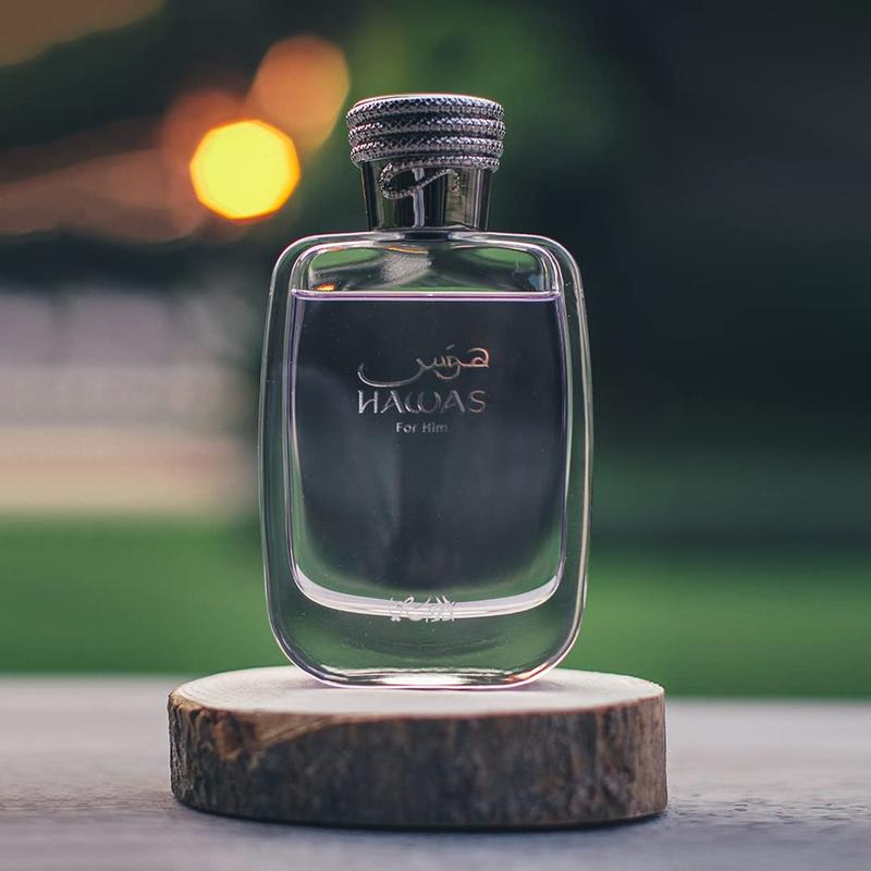 Rasasi Hawas for Him Eau De Parfum Spray 3.4 Oz for Men - Woody Fragrance with Cinnamon, Bergamot, and Pineapple Notes