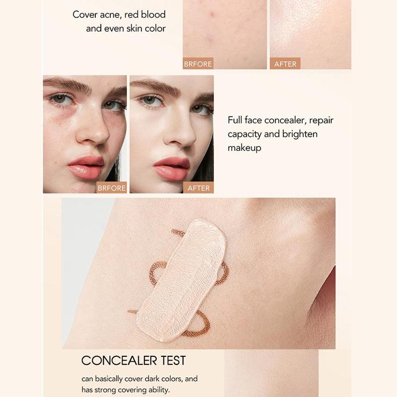 Long Lasting Concealer, 1 Count Waterproof Moisturizing Concealer, Full Coverage Flawless Makeup Cream, Makeup Product for Women & Girls