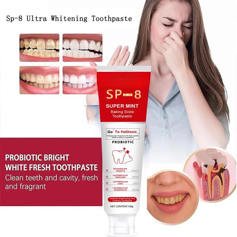 [Only $10.99!!!] SP-8 Triple Whitening Probiotic Whitening Toothpaste, Free of Fluoride, Hydroxyapatite, Anti plaque, Oral Health Management,sp-8,sp-6,sp8,sp6