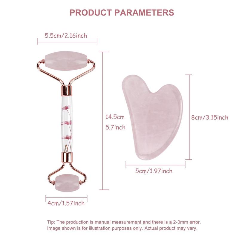 Face Massage Roller & Heart Shaped Gua Sha Board, 2 Counts set Face Massage Tool for Skin Care, Muscle Relaxation Tool, Facial Massaging Tool