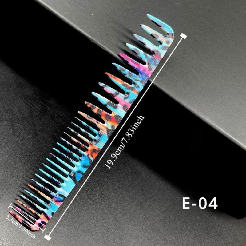 Colorful Leopard Pattern Hair Styling Comb Set, 6 Counts set Wet & Dry Hairdressing Comb, Professional Heatless Styling Tools for Salon & Barber Shop