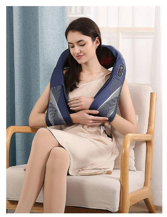 Neck Shiatsu Kneading Massager with Heat - Deep Tissue Electric Back Massage for Shoulder Massage, Christmas Relaxing Gift