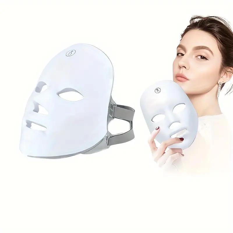 USB Rechargeable 7 Color LED Mask, 1 Count Comfortable Photon Lifting Mask, Facial Skin Care Instrument for Women & Girls