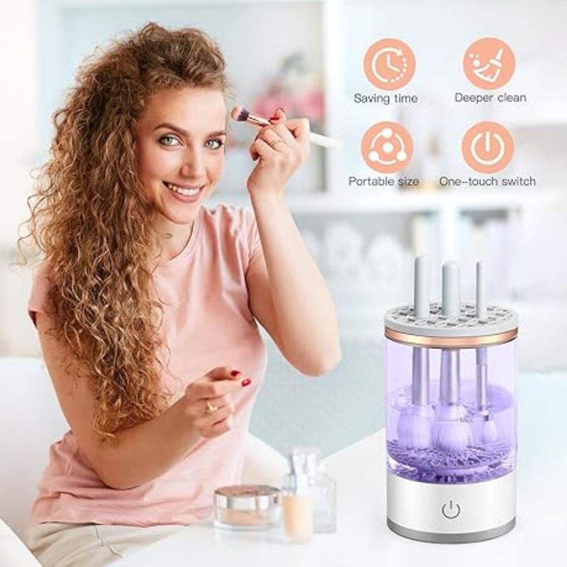 Electric Makeup Brush Cleaner, Cosmetic Brush Cleaner Machine, Automatic Spinning Cleaner, Super-Fast for Most Size Brush