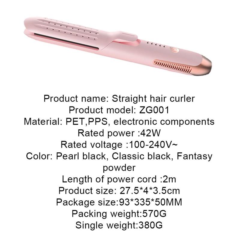 Electric Hair Straightener & Hair Curler Iron, Portable Hair Straightening Iron, Portable Curler, Hair Styling Tool for Home & Travel, Professional Hair Styling Tool for Women