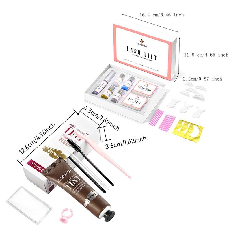 Lash & Eyebrow Perm Kit, 1 Set Including Lash Perm Supplies & Eyebrow Tint Supplies, Professional Makeup Tools for Women Home and Travel