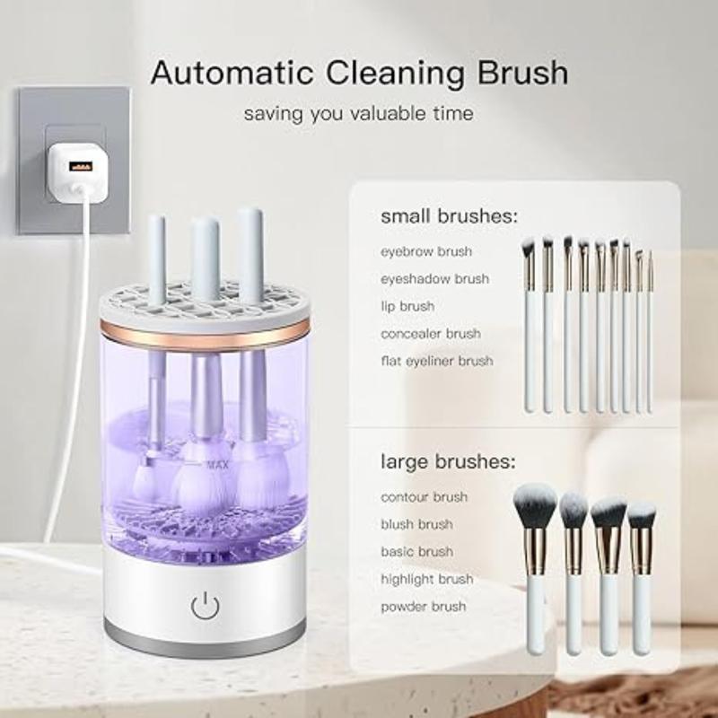 Electric Makeup Brush Cleaner, Cosmetic Brush Cleaner Machine, Automatic Spinning Cleaner, Super-Fast for Most Size Brush