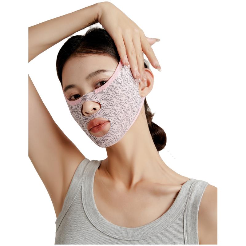 V-Line Face Lift & Tightening Bandage-sagging nasolabial folds, seamless elastic mask to improve double chin，Seamless Elastic Mask for Sagging Skin, Nasolabial Folds & Double Chin Reduction