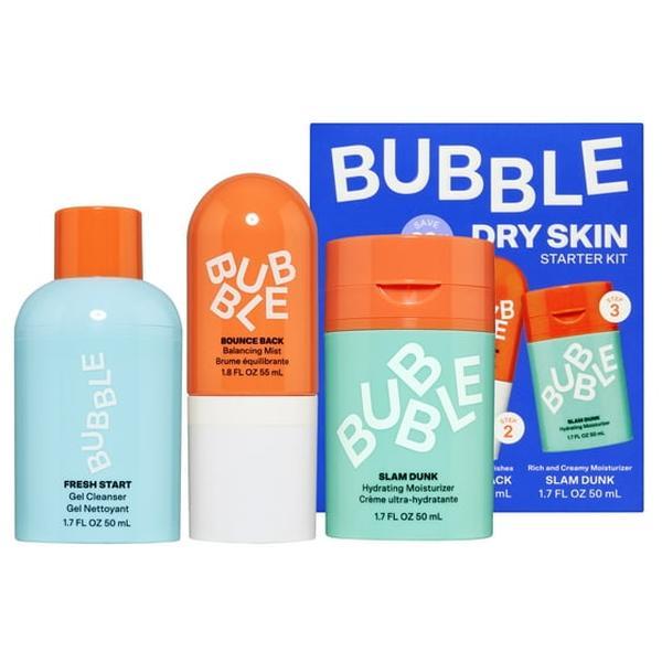 Bubble 3-Step Hydrating Routine Bundle, for Normal to Dry Skin, Unisex, 3-Piece Set