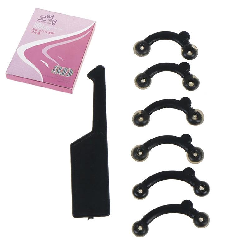 6Pcs Set Beauty Nose Up Lifting Bridge Shaper Massage Tool No Pain Nose Shaping Clip Clipper Women Girl Massager 3 Size