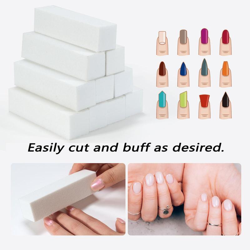 Professional Nail Polishing Sponge Block, 10pcs set Washable & Durable Nail Polishing Sponge, Multi-use Nail Polishing Accessories for Home Spa, Manicure & Pedicure Tools