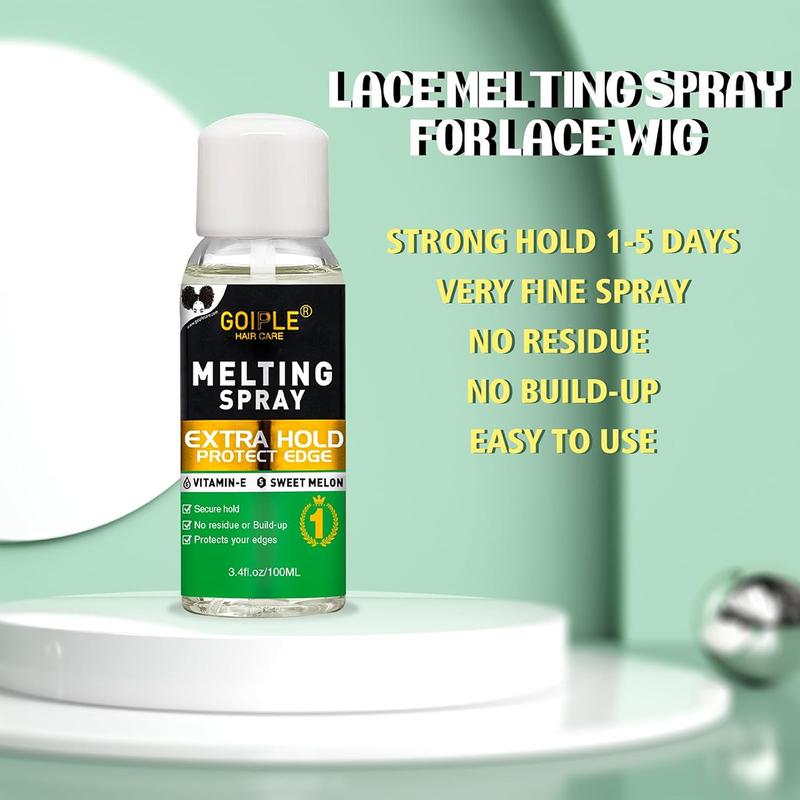 Lace Melting and Holding Spray for Wigs - Strong Adhesive for a Natural Finish, Includes Wig Glue, Wig Band, and HD Wig Cap