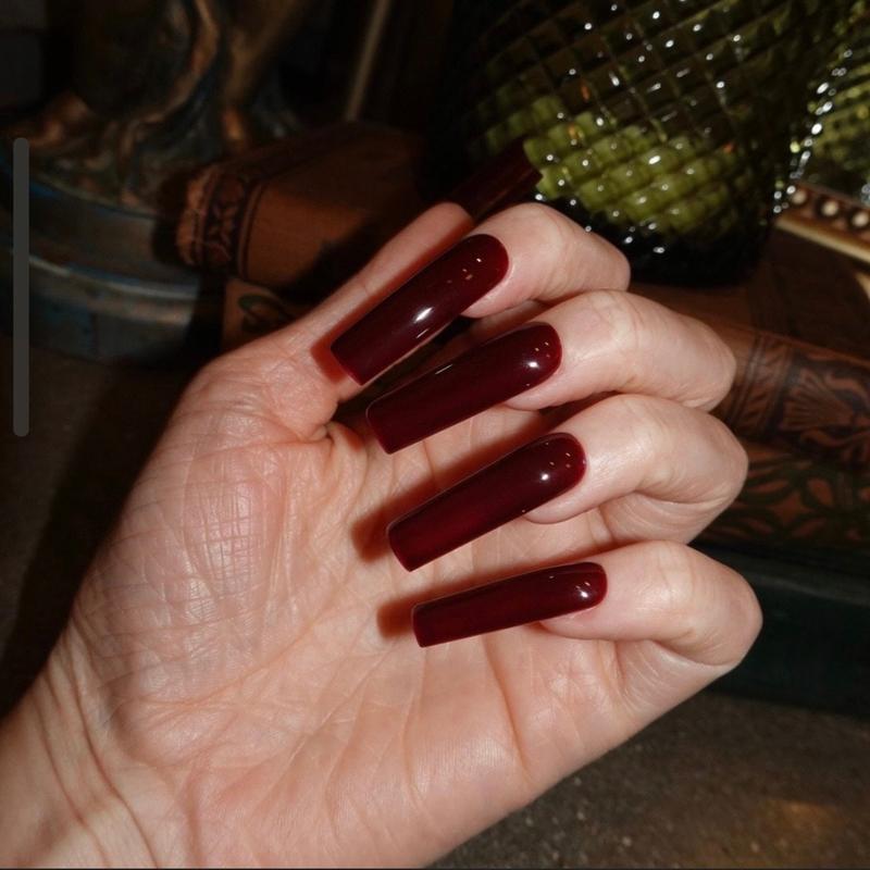 Wine Red Press on Nails | Dark Red nails, opi gel nails