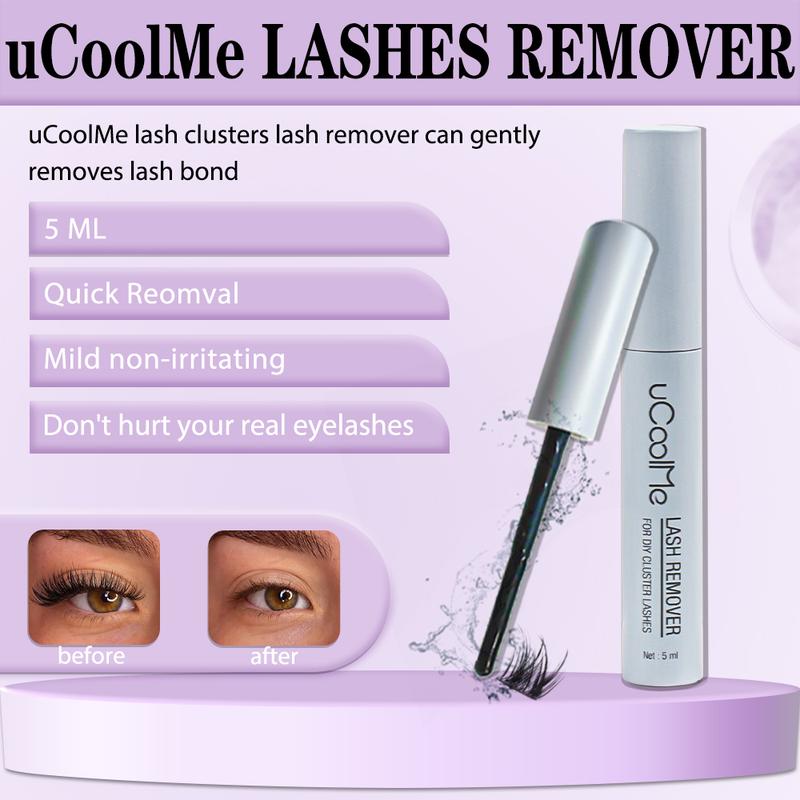 uCoolMe Lash Bond & Seal & Remover for Lash Clusters Latex-Free | Waterproof Long-Lasting for Sensitive Eyes 15ML Makeup Mascara Cosmetic Pool-proof rainy day proof