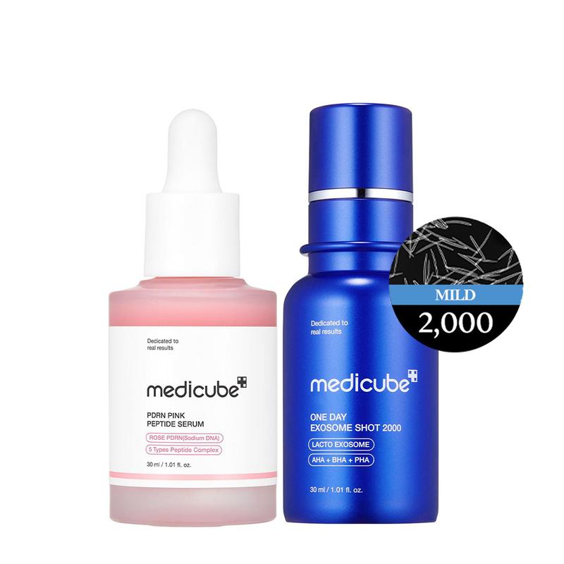 [Medicube Official Shop] Home Aesthetic Spot & Pore Duo l Experience Glass Glow Effect with Zero Exosome Spicule Serum + PDRN Pink Peptide Serum