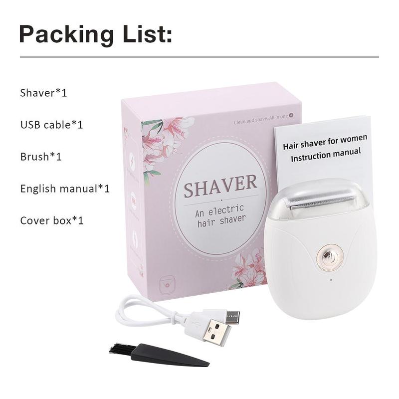 Portable Electric Shaver, Rechargeable Electric Razor, Mini Electric Shaver for Bikini Line, Legs, Underarms and Private Areas, Suitable for Home & Travel