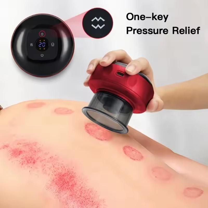 12-speed Intelligent Vacuum Cupping & Scraping Instrument, Intelligent Electric Breathing Heating Cupping Massager, Cordless Large Suction Heat Suction Machine, Christmas Gift