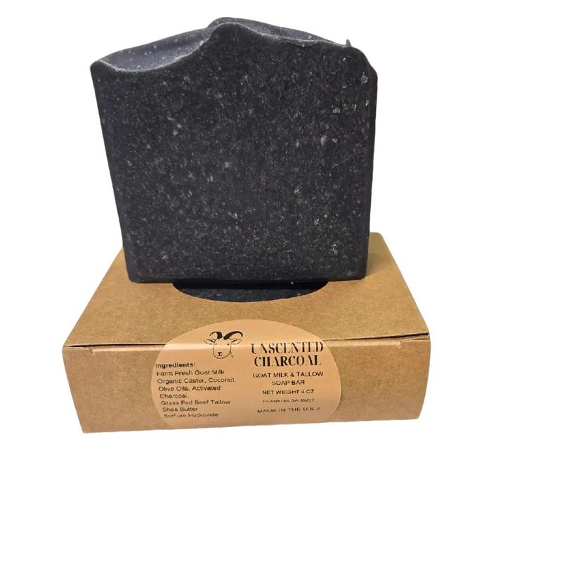 Charcoal Goats Milk and Tallow Soap - Hand-Made with Natural Ingredients - Body Care