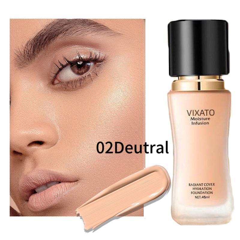 VIXATO Liquid Foundation Concealer + Moisturizer, Flawless makeup Cosmetic, Suitable For Most Skin, Makeup Hydration , Bright   Deutral   Dark