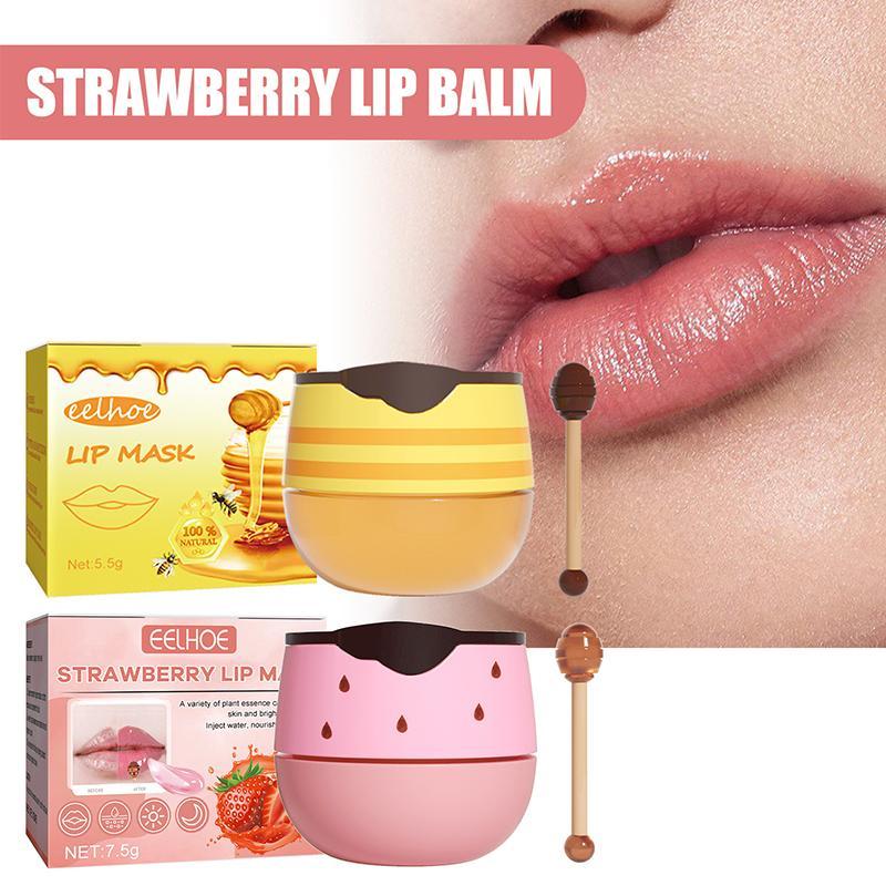 Moisturizing Lip Mask, 2 Boxes Hydrating & Nourishing Lip Mask with Applicator, Lip Care Product for Women & Girls Daily Use