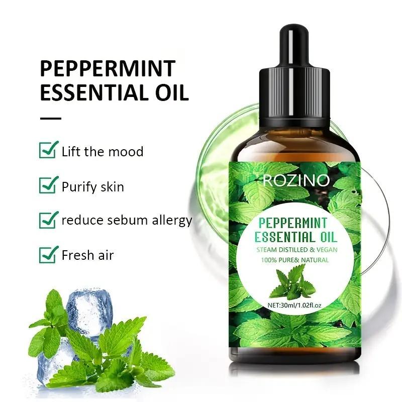 30ml Peppermint Essential Oil, 1 Count Multi-purpose Natural Herbal Essential Oil for Face Nails Body Skin, Personal Care Essential Oil for Skincare Body Massage & Aromatherapy