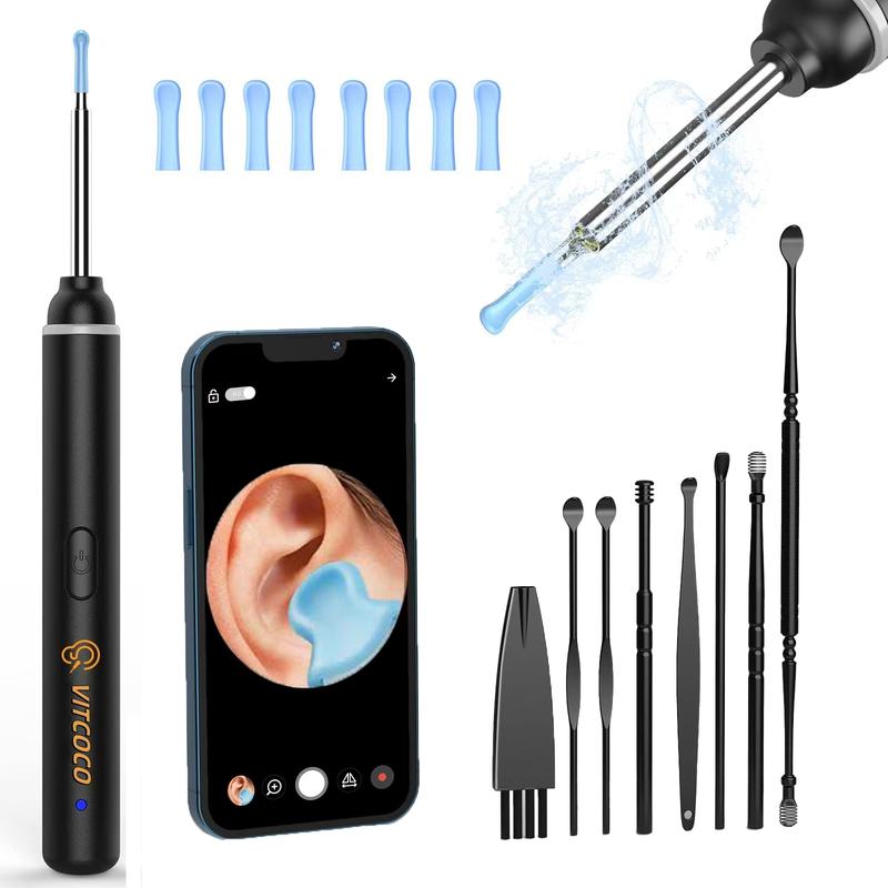 Ear Wax Removal Tool, VITCOCO Ear Cleaner with 1920P HD Camera, Earwax Remover with 8 Pcs Ear Set, Otoscope with 6 LED Lights, Ear Wax Removal Kits for iPhone, iPad, Android Phones