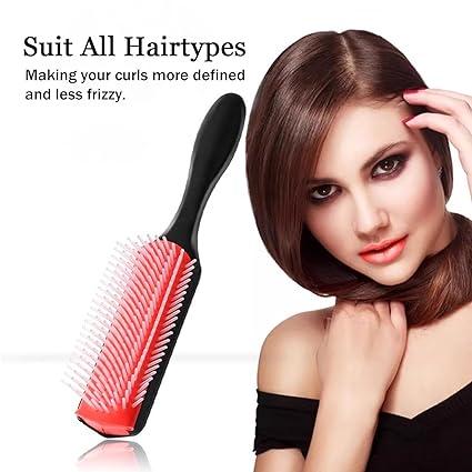 [Grab it Now] Hair Brush for Women Men Curly Wet or Dry Hair Classic Detangling Brushes 9 Row for Natural Thick Hair, Blow Styling Separating, Shaping Defining Curls Tools Travel Bristle Hairbrush purple hair brushes & combs heatless styling tools Handy