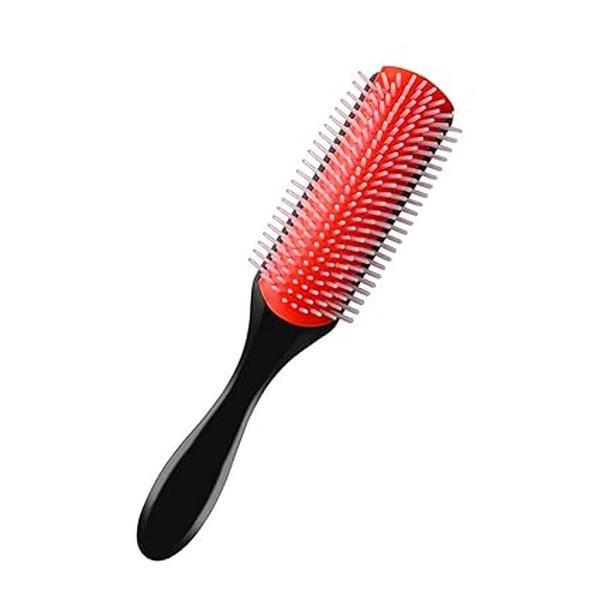 [Grab it Now] Hair Brush for Women Men Curly Wet or Dry Hair Classic Detangling Brushes 9 Row for Natural Thick Hair, Blow Styling Separating, Shaping Defining Curls Tools Travel Bristle Hairbrush purple hair brushes & combs heatless styling tools Handy