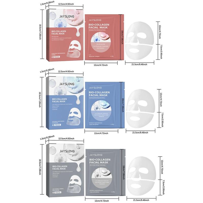 Collagen Face Mask, 3 Boxes Moisturizing Facial Care Masks for Firming Skin, Hydrating Facial Skin Care Products for Women