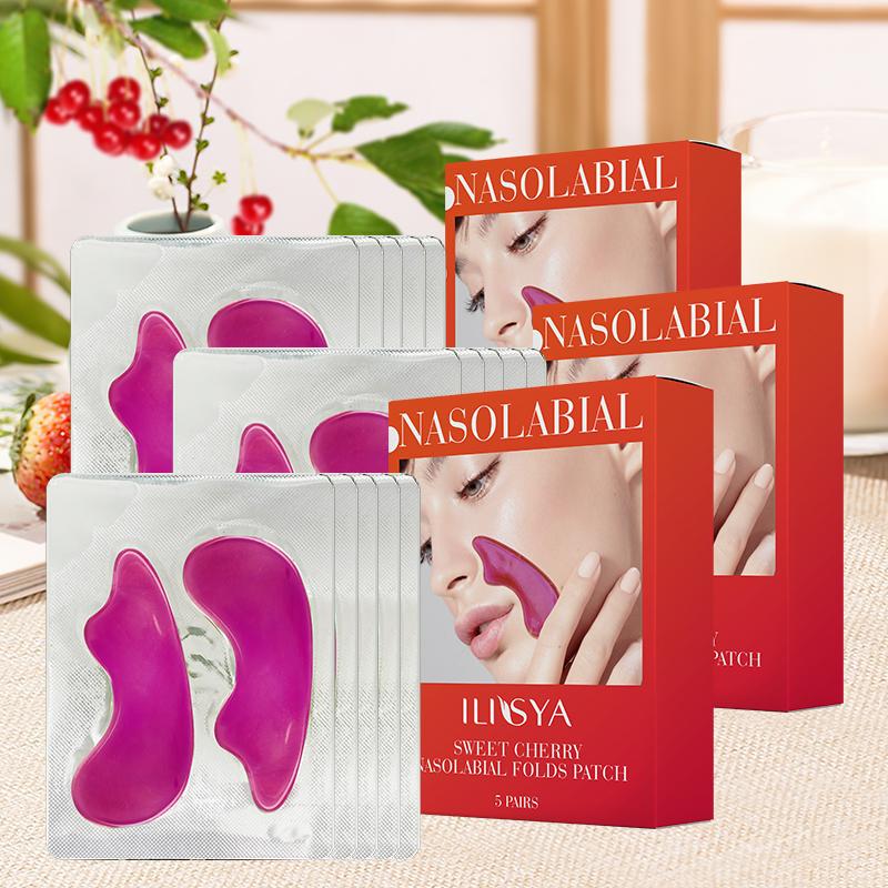 3 boxes, ILISYA Cherry Decree stickers, lift and tighten, moisturize and moisturize, improve mouth lines, daily facial care products Skincare