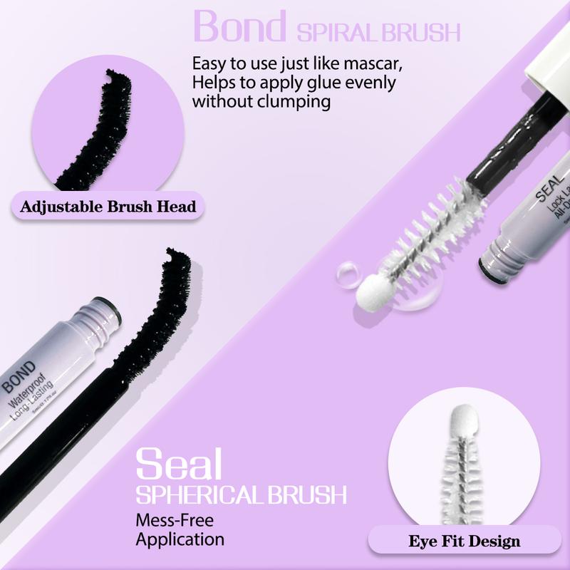 uCoolMe Lash Bond & Seal & Remover for Lash Clusters Latex-Free | Waterproof Long-Lasting for Sensitive Eyes 15ML Makeup Mascara Cosmetic Pool-proof rainy day proof