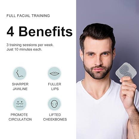 2Count Jawline Exerciser And  Respiratory Trainer Exerciser For Men & Women - Powerful Jaw Trainer - Different Resistance Levels - Double Chin Reducer Eliminator - Silicone Jaw Toner Tablets - Face Neck Shaper & Strengthener Line Chewing Gum