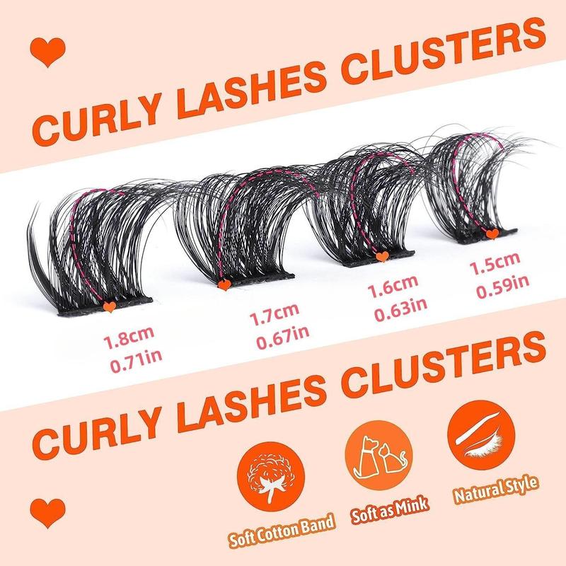 Individual False Eyelashes, Natural Look Eyelash Extensions, Separated Lash Clusters, Easy To Apply At Home, Russian Lash Artist Lashes, Portable Cosmetic Gift for Women Back To School, Christmas Gift