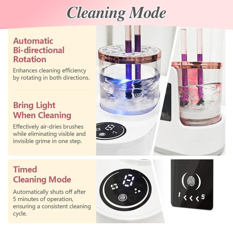 Electric Makeup Brush Cleaner & Cleaning Solution Set, UV Light Makeup Brush Cleaning Machine, Deep Cleaning & Air-dry Functions, USB Powered, Christmas Gift