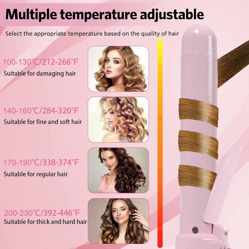 2024 Fall deals -Big Wave 360 Degree Rotation Hair Curler - Automatic Curling Iron for Daily Use - Heatless, Haircare