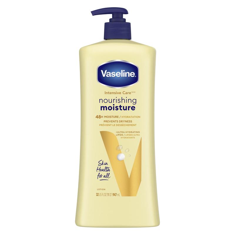 Vaseline Intensive Care Nourishing Moisturizer Non Greasy Women's Body Lotion All Skin, 32 oz