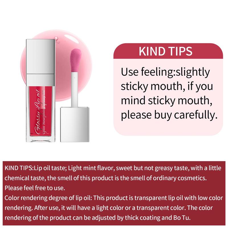 Juicy Moisturizing Lip Oil, Long Lasting Tinted Mirror Lip Gloss, Glossy Lip Glaze Stick, Plumping Lip Oil Lip Stick for All Occasions Makeup, Lip Care Products