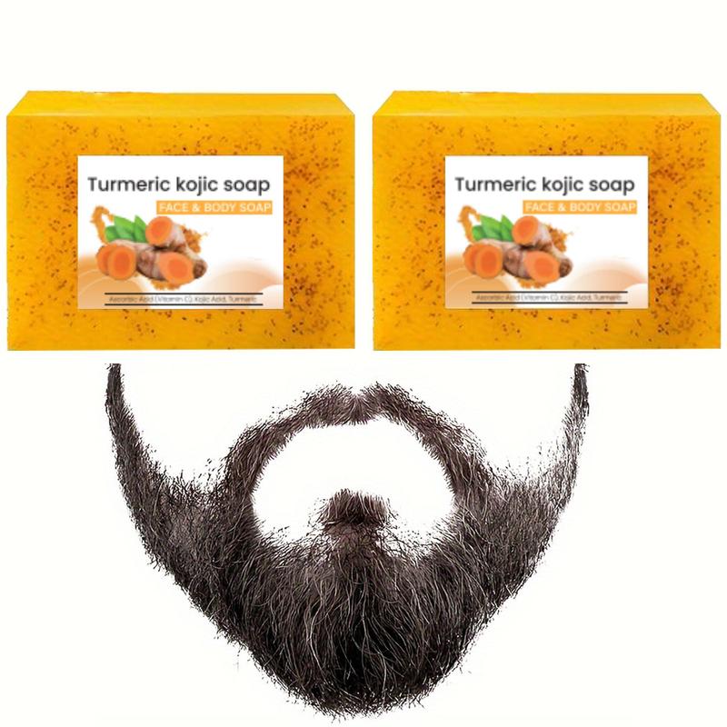 Turmeric Soap Set, 6 Counts set Deep Cleansing & Nourishing Soap with Bubble Net & Soap Holder, Moisturizing Body Wash Soap for Men & Women