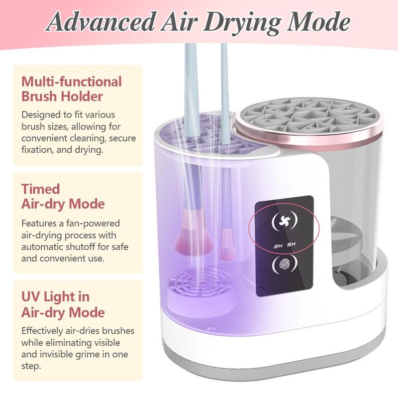 Electric Makeup Brush Cleaner & Cleaning Solution Set, UV Light Makeup Brush Cleaning Machine, Deep Cleaning & Air-dry Functions, USB Powered, Christmas Gift