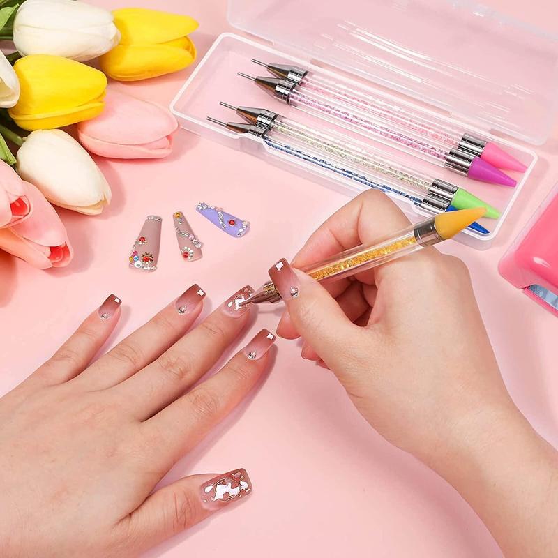 Dual-ended Nail Rhinestone Picker, Nail Tips Dotting Pen, Professional Nail Art Tool For Women